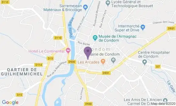 Localisation Société Générale Agence de Condom