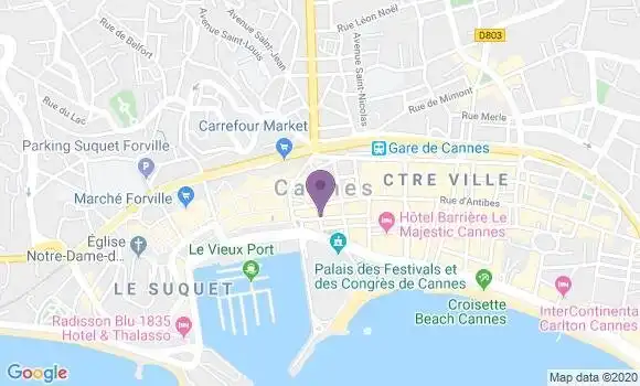 Localisation Société Générale Agence de Cannes