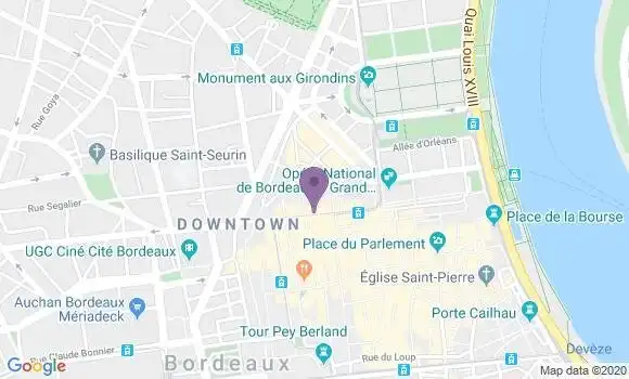 Localisation Société Générale Agence de Bordeaux