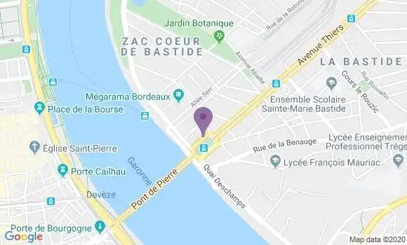 Localisation Société Générale Agence de Bordeaux Bastide