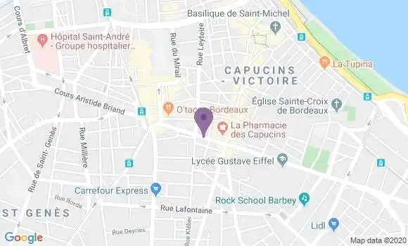 Localisation Société Générale Agence de Bordeaux Capucins