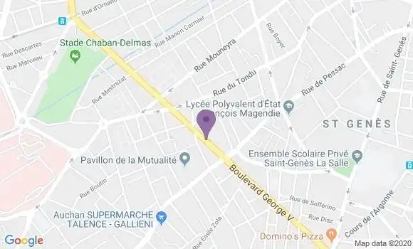 Localisation Société Générale Agence de Bordeaux Georges V