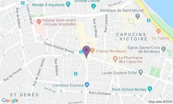 Localisation Société Générale Agence de Bordeaux Victoire