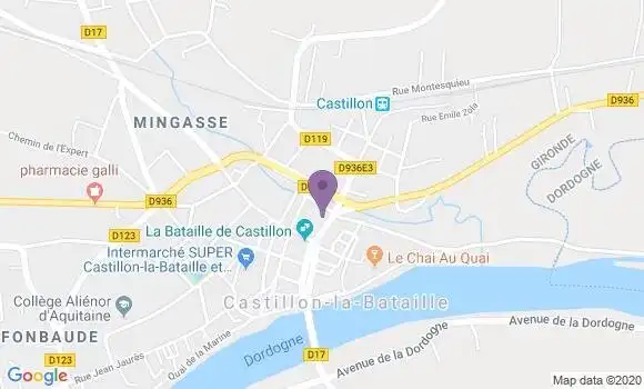 Localisation Société Générale Agence de Castillon la Bataille