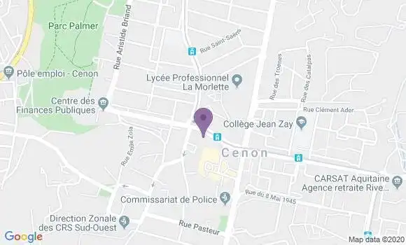 Localisation Société Générale Agence de Cenon la Morlette