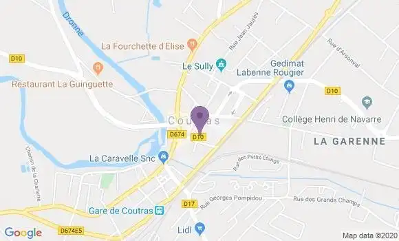 Localisation Société Générale Agence de Coutras