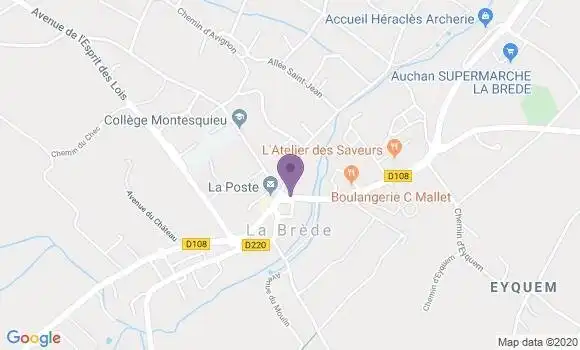 Localisation Société Générale Agence de La Brède