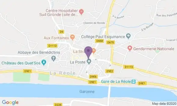 Localisation Société Générale Agence de La Réole