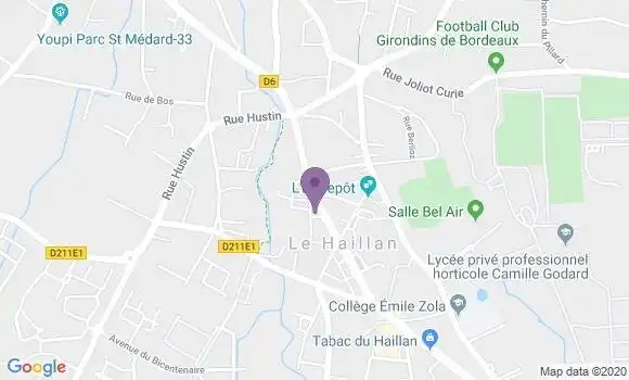 Localisation Société Générale Agence de Le Haillan