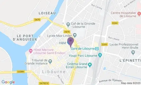 Localisation Société Générale Agence de Libourne