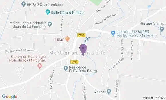Localisation Société Générale Agence de Martignas sur Jalle