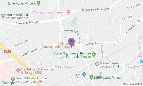 Localisation Société Générale Agence de Pessac
