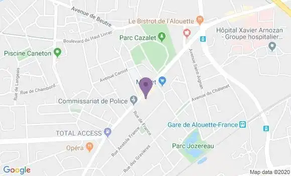 Localisation Société Générale Agence de Pessac Alouette