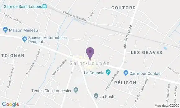 Localisation Société Générale Agence de Saint Loubès