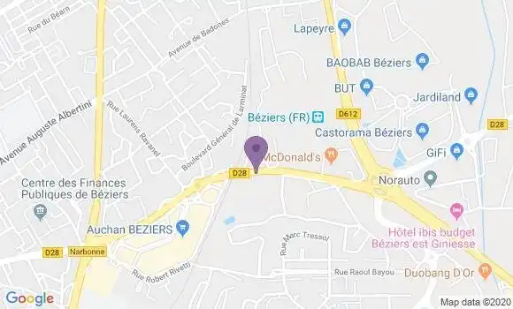 Localisation Société Générale Agence de Béziers Domitienne