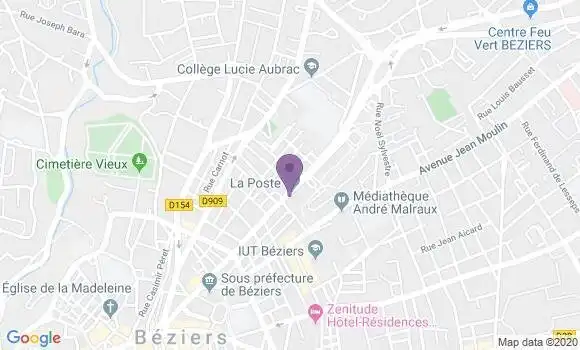 Localisation Société Générale Agence de Béziers Gare du Nord