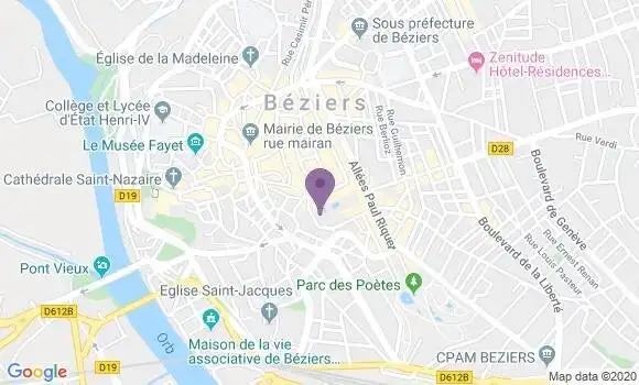 Localisation Société Générale Agence de Béziers Jean Jaurès