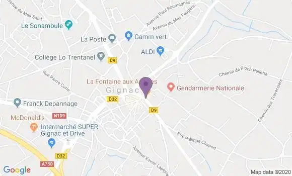 Localisation Société Générale Agence de Gignac