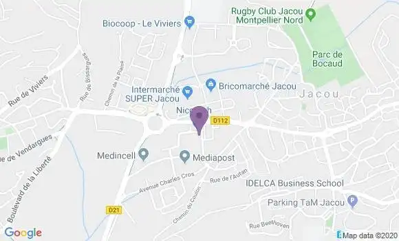 Localisation Société Générale Agence de Jacou