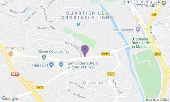 Localisation Société Générale Agence de Juvignac