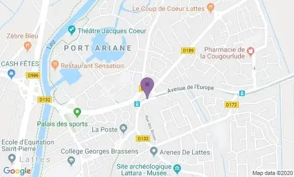 Localisation Société Générale Agence de Lattes