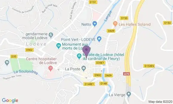 Localisation Société Générale Agence de Lodève