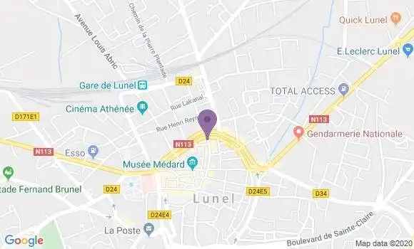 Localisation Société Générale Agence de Lunel