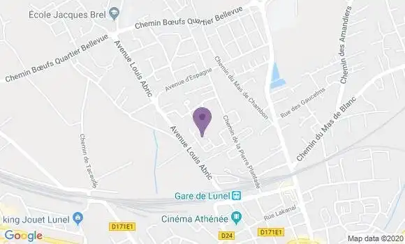 Localisation Société Générale Agence de Lunel Porte de la Mer