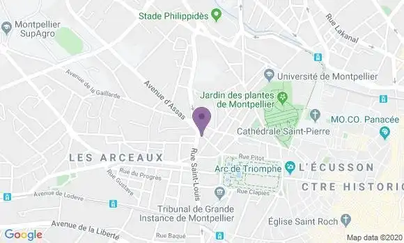 Localisation Société Générale Agence de Montpellier Assas