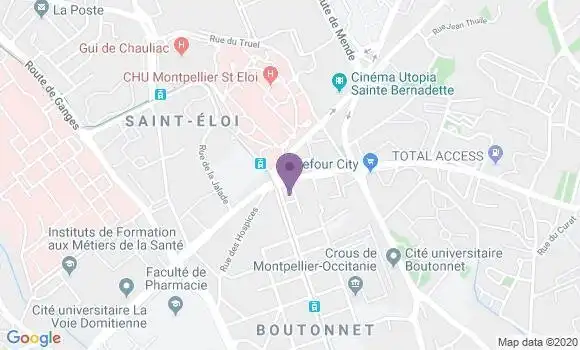 Localisation Société Générale Agence de Montpellier Facultés