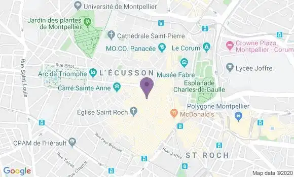 Localisation Société Générale Agence de Montpellier la Loge