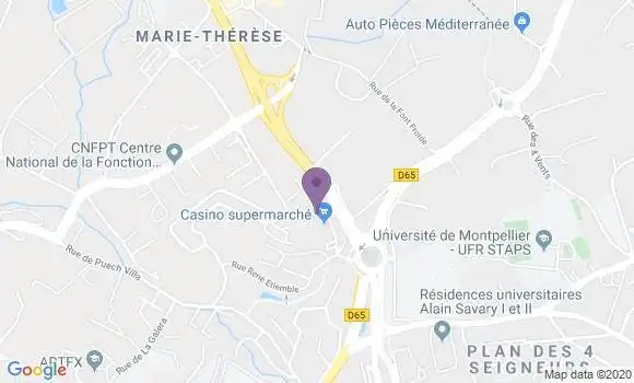 Localisation Société Générale Agence de Montpellier la Lyre