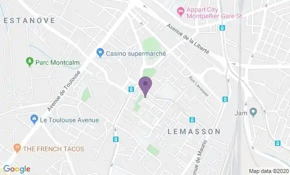 Localisation Société Générale Agence de Montpellier Mas Drevon