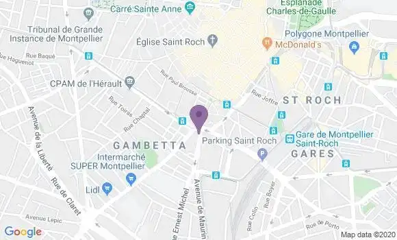 Localisation Société Générale Agence de Montpellier Saint Denis