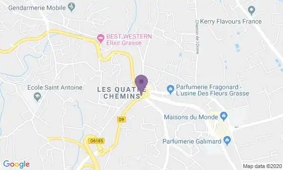 Localisation Société Générale Agence de Grasse Quatre Chemins