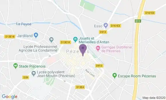 Localisation Société Générale Agence de Pézenas
