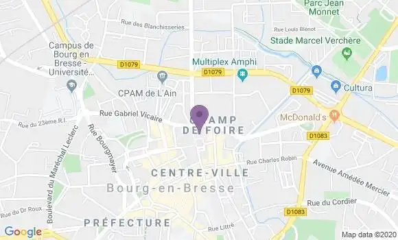 Localisation Société Générale Agence de Bourg en Bresse