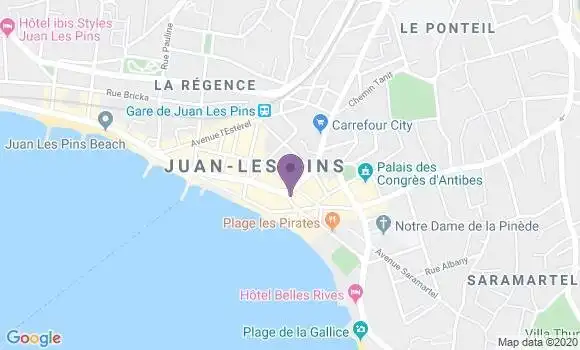 Localisation Société Générale Agence de Juan Les Pins