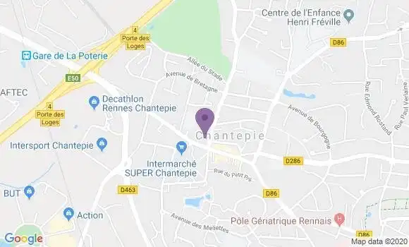 Localisation Société Générale Agence de Chantepie