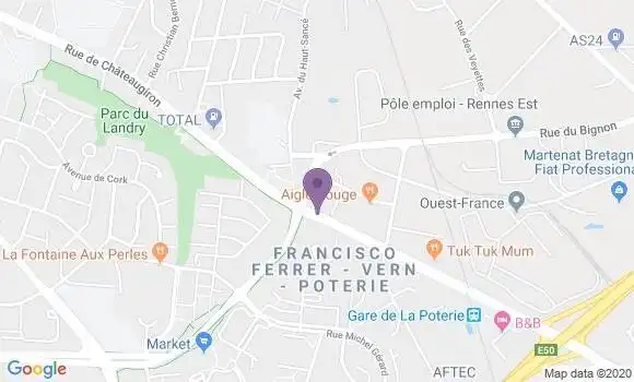 Localisation Société Générale Agence de Rennes