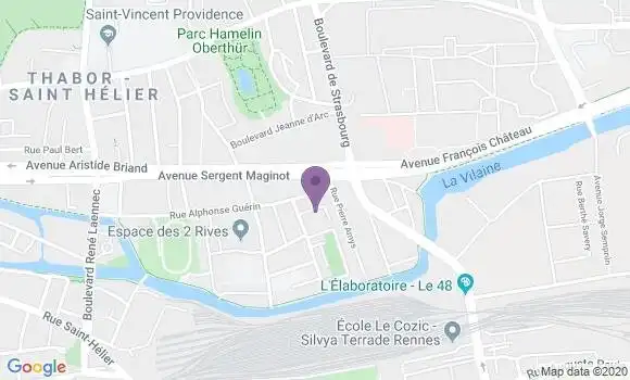 Localisation Société Générale Agence de Rennes Alphonse Guérin