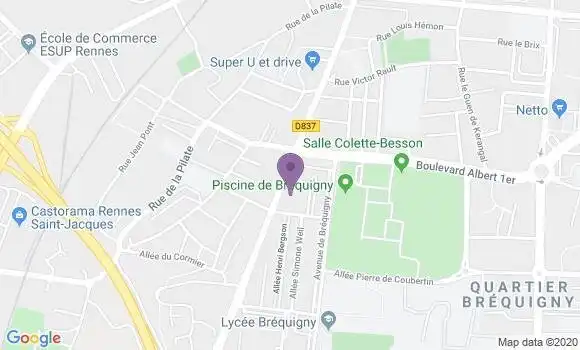 Localisation Société Générale Agence de Saint Jacques de la Lande