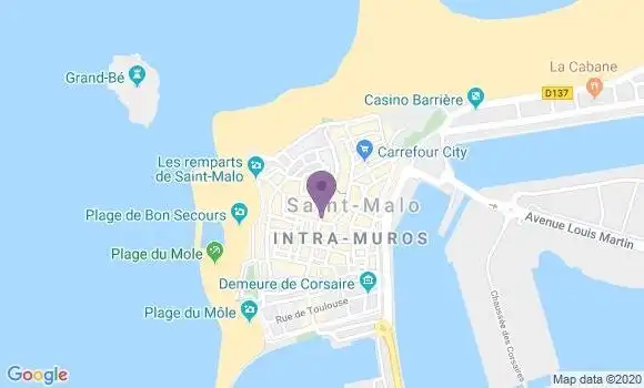 Localisation Société Générale Agence de Saint Malo Intra Muros
