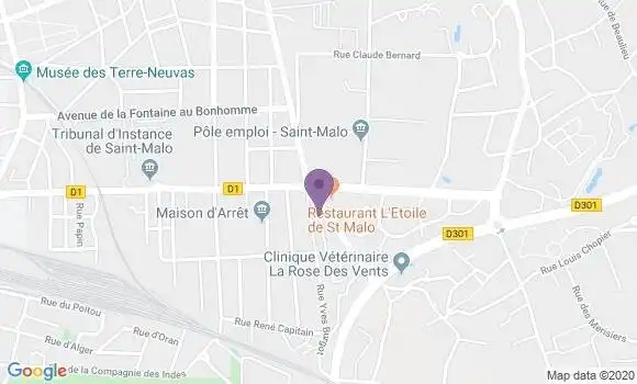 Localisation Société Générale Agence de Saint Malo Parame