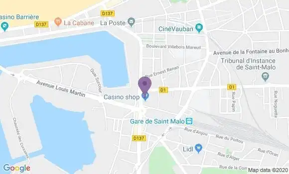 Localisation Société Générale Agence de Saint Malo Rocabey