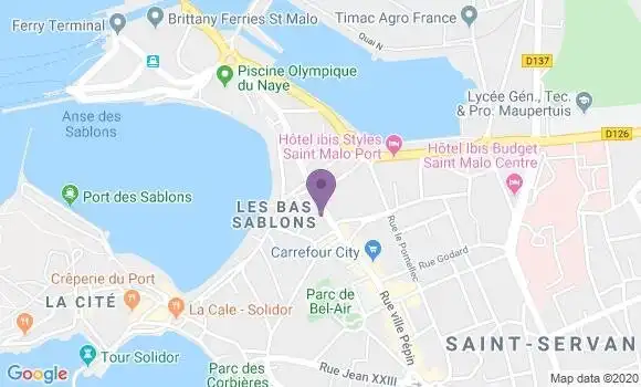 Localisation Société Générale Agence de Saint Malo Saint Servan