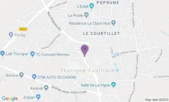 Localisation Société Générale Agence de Thorigné Fouillard