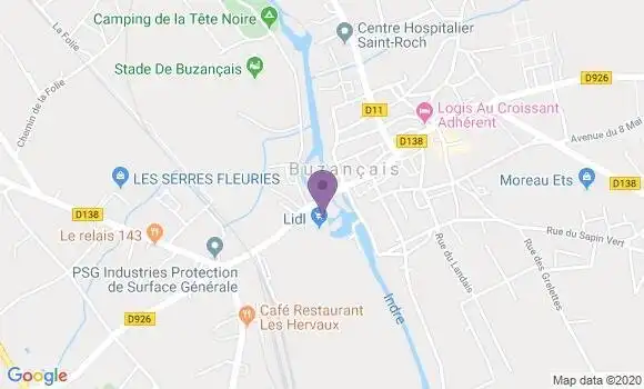 Localisation Société Générale Agence de Buzançais