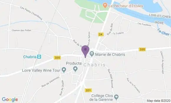 Localisation Société Générale Agence de Chabris