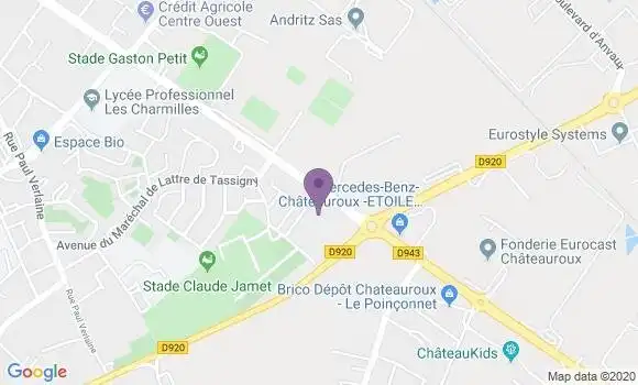 Localisation Société Générale Agence de Châteauroux Saint Jean